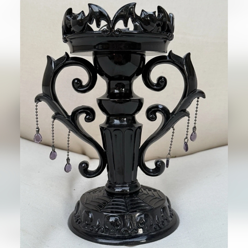 Bath & Body Works 2020 Halloween Black Bat Candelabra 3 Wick Candle Holder